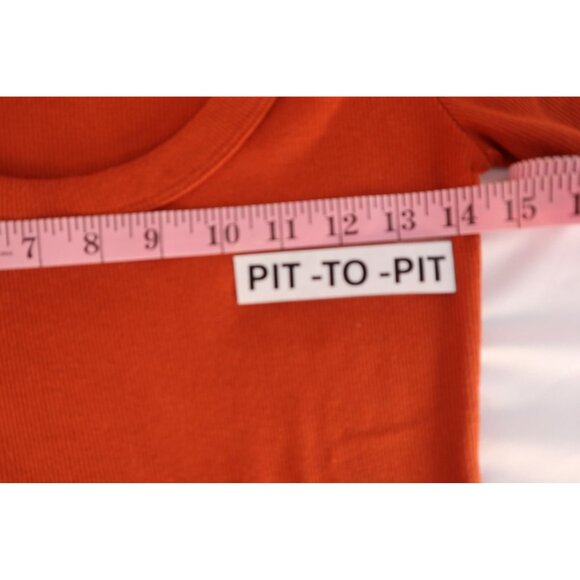 Old Navy Women's Rust Orange Ribbed Knit Long Sleeve Top Size Small‎ - Picture 8 of 12